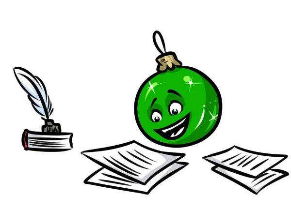 Ornement de boule de Noël lettre de félicitations dessin animé — Photo