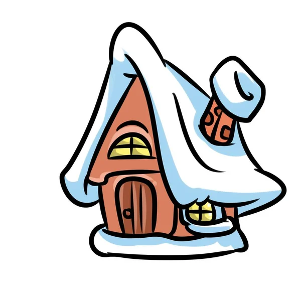 Kreslený sníh House — Stock fotografie