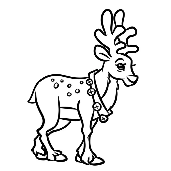 Deer Christmas Coloring Pages cartoon — Stock Photo, Image