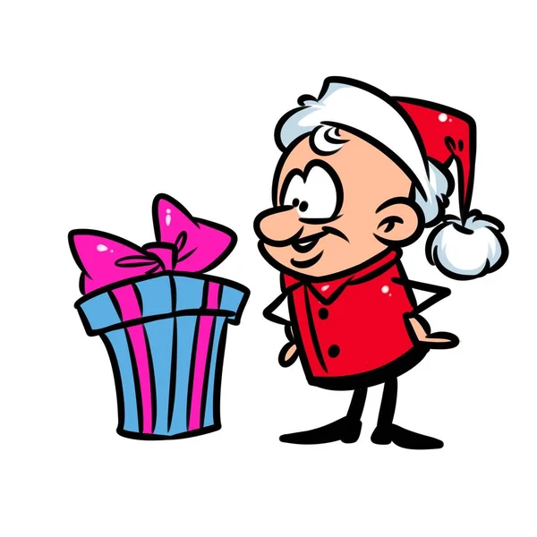 man Christmas gift cartoon