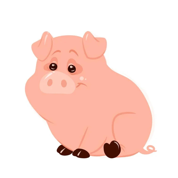 粉红猪卡通插图 — 图库照片