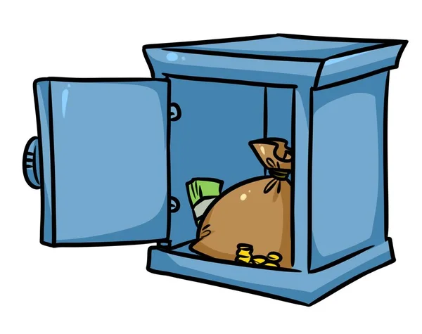 Bank vault Safe money cartoon — Stock Photo, Image