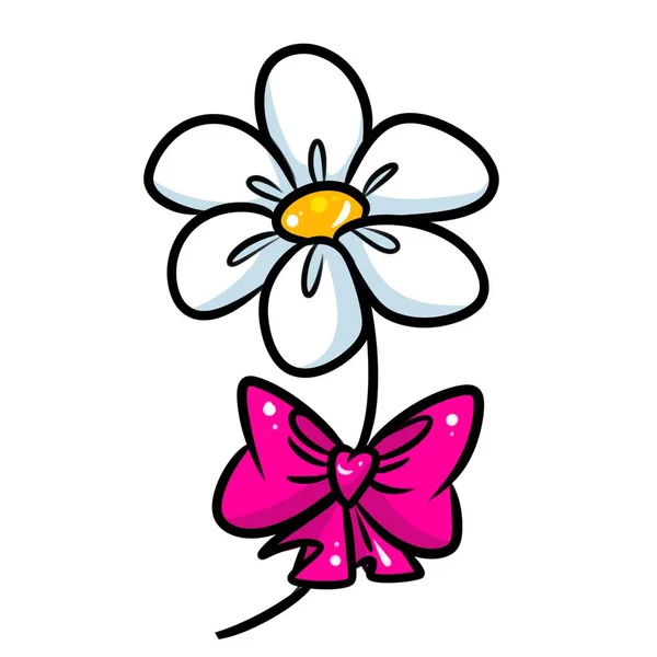 Flower gift bow cartoon — Stock Photo, Image