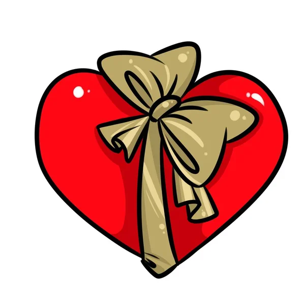 愛心の贈り物弓漫画 — ストック写真