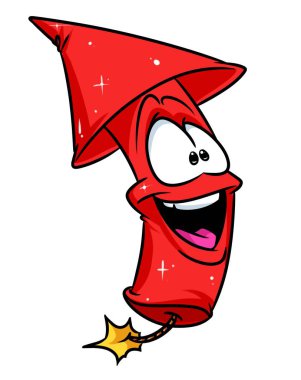 Komik roket uçuş çizgi film 