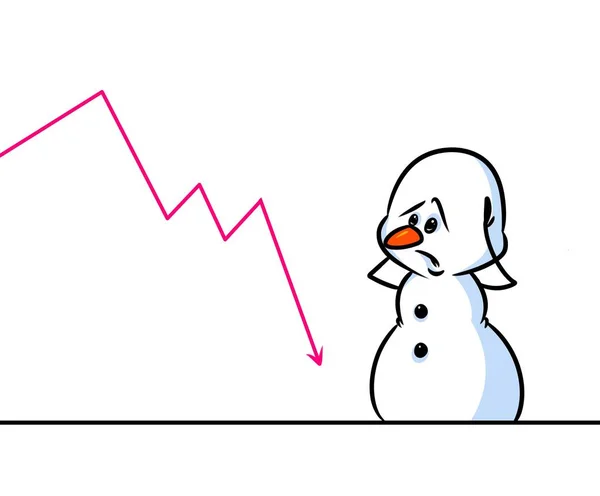 Χρονοδιάγραμμα χαρακτήρα χιονάνθρωπος Χριστούγεννα κατάρρευση κινουμένων σχεδίων — Φωτογραφία Αρχείου