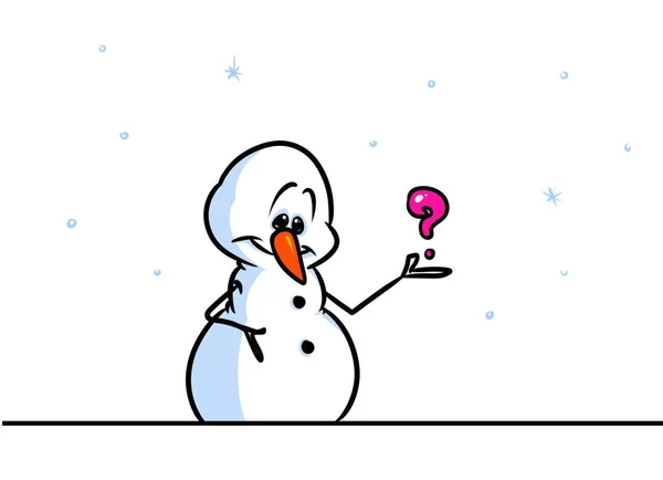 ख्रिसमस बर्फमन वर्ण प्रश्न कार्टून — स्टॉक फोटो, इमेज