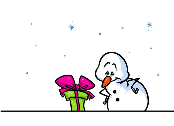 Natal boneco de neve personagem maravilha presente desenhos animados — Fotografia de Stock