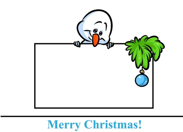 Kerst sneeuwpop karakter tabel cartoon — Stockfoto