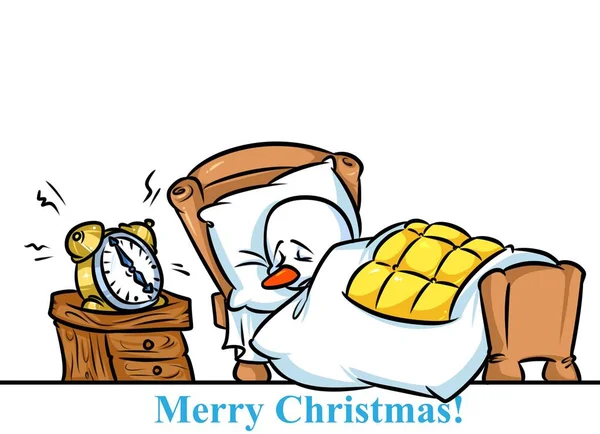 Christmas snowman character sleeping bed alarm clock  cartoon