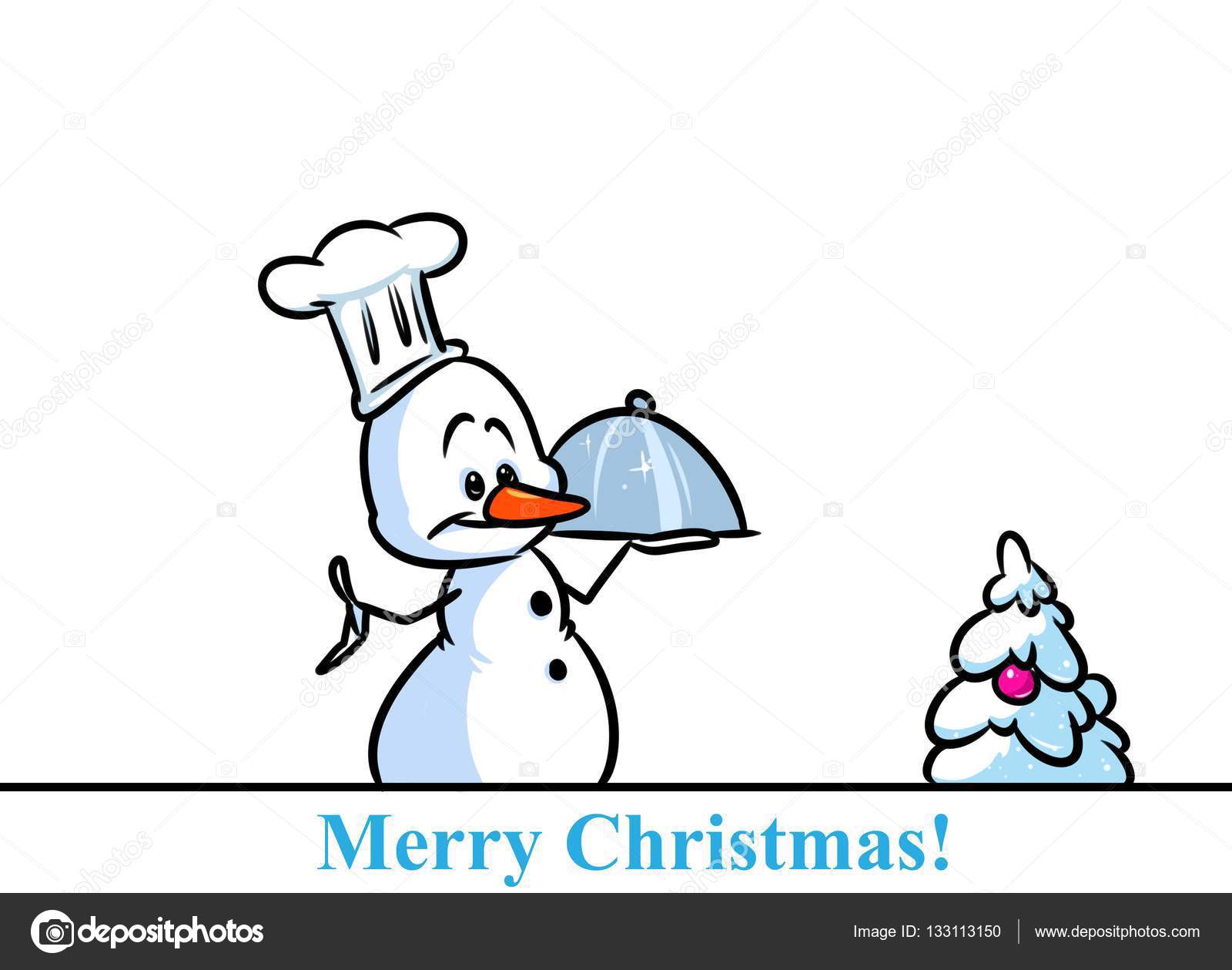 Chef De Caracter De Muneco De Nieve De Navidad Dibujos Animados De