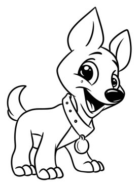 Dog funny animal coloring pages cartoon  clipart