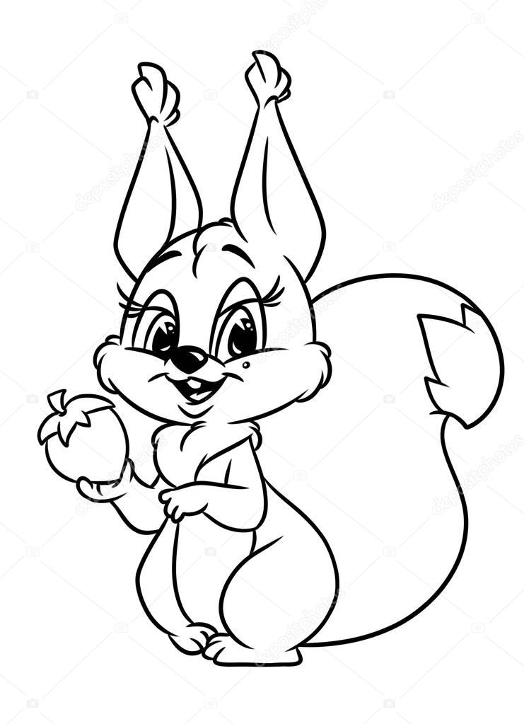 Squirrel nut animal coloring pages cartoon