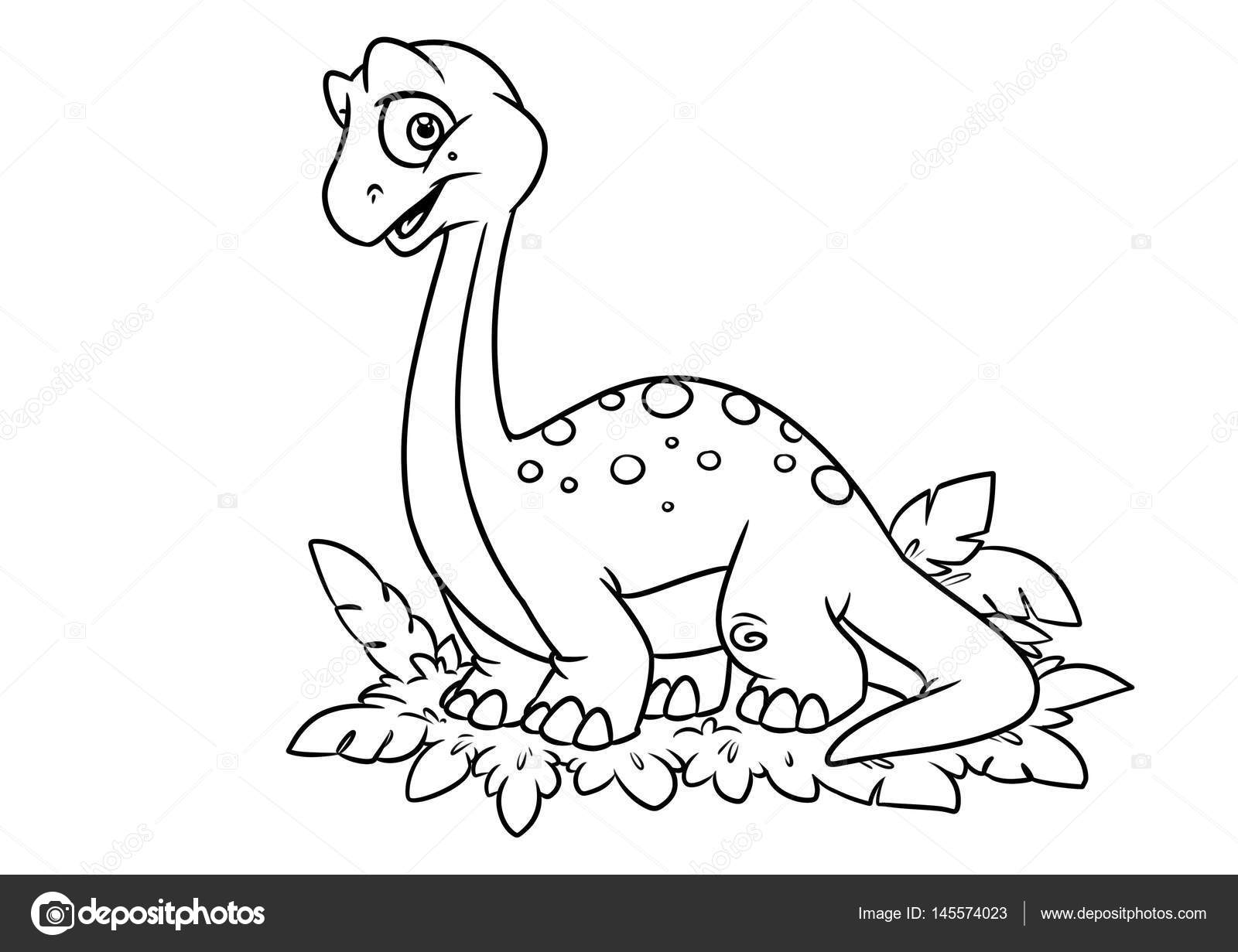 Dinosaurus Kleurplaat Pagina Cartoon Illustraties Stockfoto