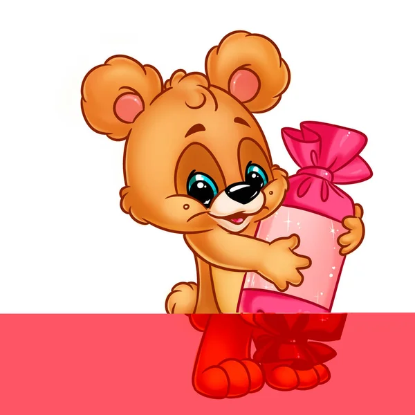 Bear cheerful candy  cartoon Illustrations — Stock Photo, Image