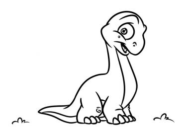 Dinozor diplodocus sayfa karikatür çizimler boyama