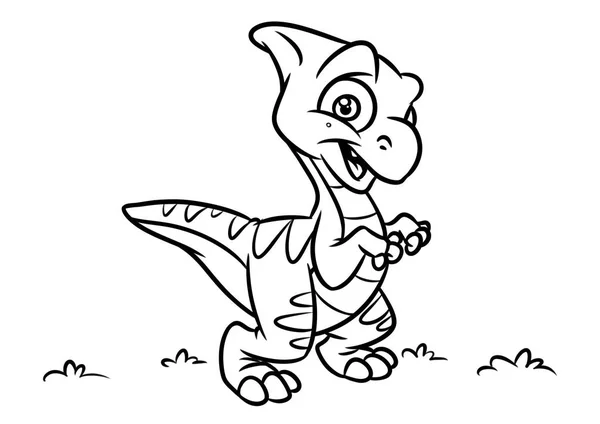 Dinozor boyama sayfası karikatür çizimler — Stok fotoğraf