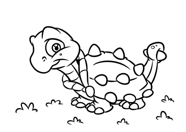 Dinosaur Ankylosaurus kleurplaat pagina cartoon illustraties — Stockfoto