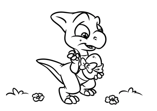 Oeuf dinosaure coloriage dessin animé Illustrations — Photo