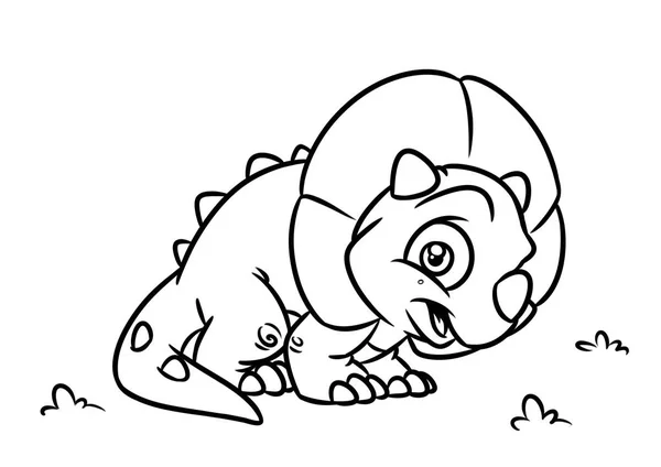 Dinosaur Triceratops coloring page cartoon Illustrations — Stock Photo, Image