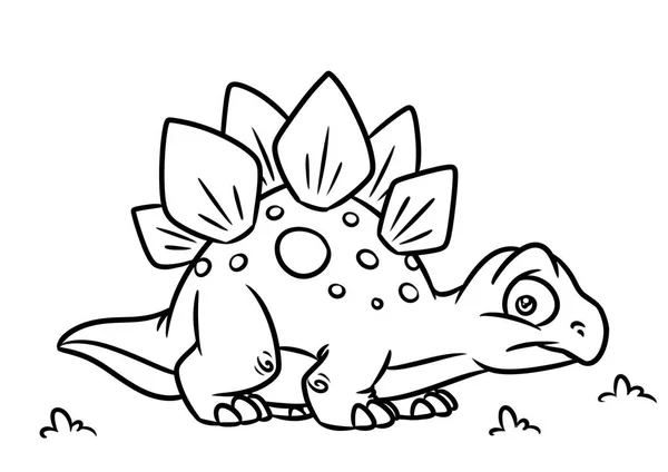 Динозавр Stegosaurus Coloring page cartoon Illustrations — стоковое фото