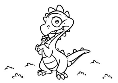 Dinozor boyama sayfası karikatür çizimler