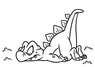 Dinozor stosaurus uyur sayfa karikatür çizimler boyama