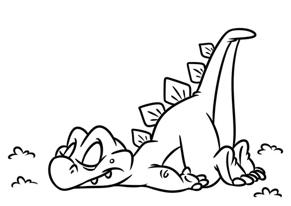 Dinossauro stosaurus dorme colorir página desenhos animados Ilustrações — Fotografia de Stock