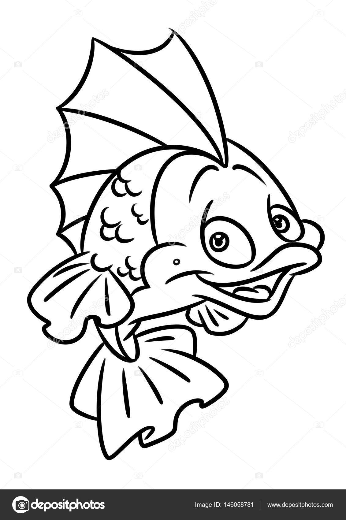 Fish coloring page cartoon Illustrations Stock Photo by ©Efengai 146058781