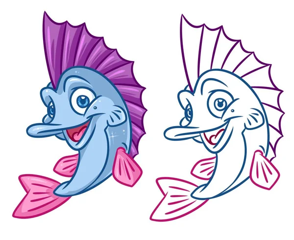 Ilustraciones de dibujos animados de peces — Foto de Stock