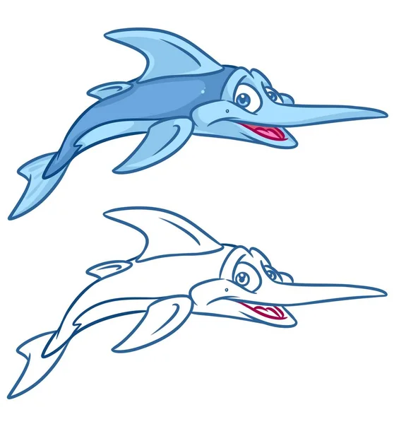 fish swordfish  cartoon Illustrations