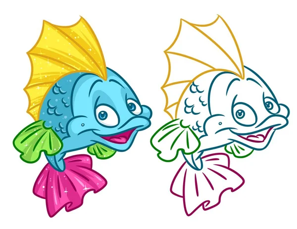 Ilustraciones de dibujos animados de peces — Foto de Stock