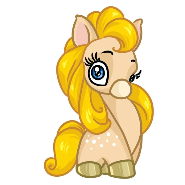 Kleines Pony gelber Cartoon — Stockfoto