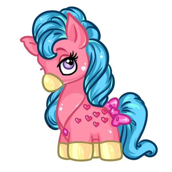 Kleines Pony rosa Cartoon — Stockfoto