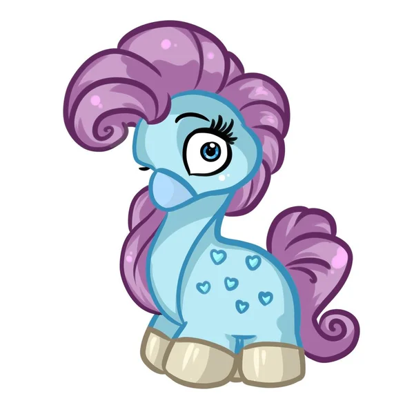 Malý Pony modrá kreslený — Stock fotografie