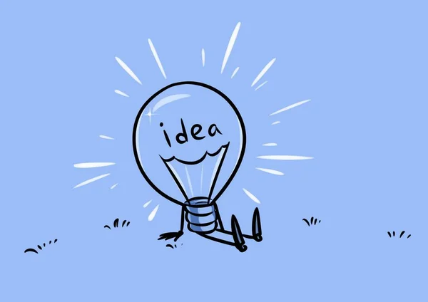 Light bulb idé tecknad — Stockfoto