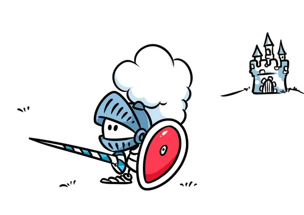 骑士盔甲卡通 — 图库照片