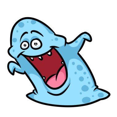 Neşeli virüs çizgi film illüstrasyon 