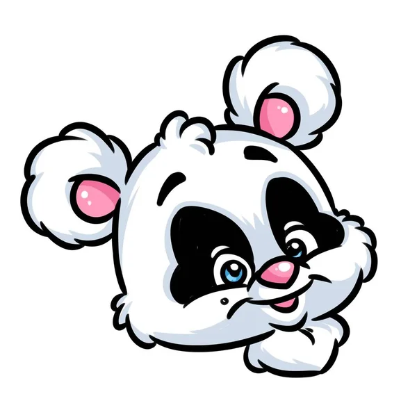 Portrait panda cheerful cartoon illustration