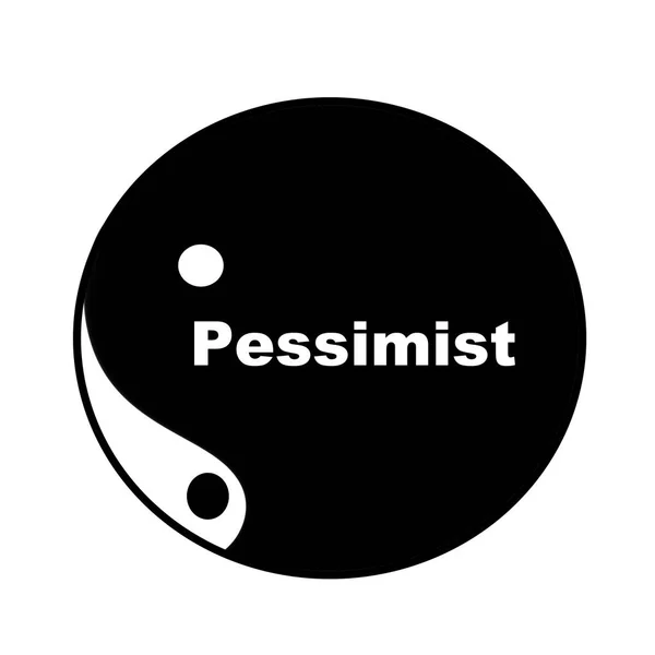 Tanda tangani kartun feng shui yin yang pesimis — Stok Foto