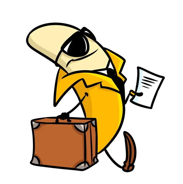 Banana personaje de negocios de dibujos animados — Foto de Stock