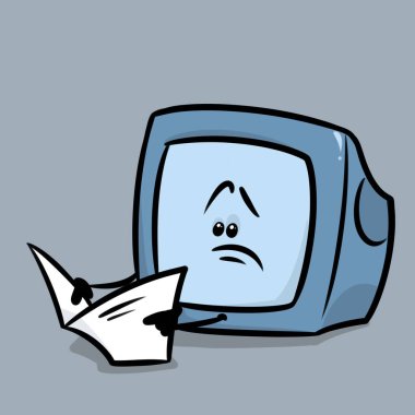 Üzgün Tv haber gazete karikatür 