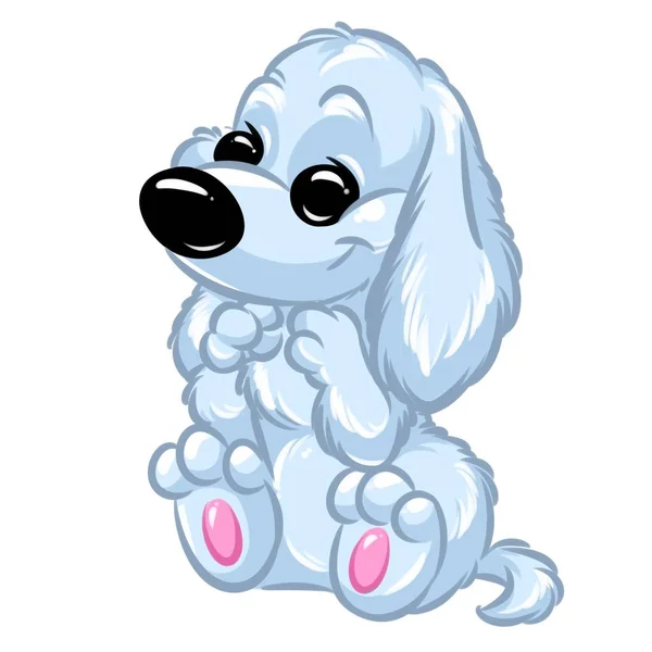 Desenhos animados cão alegre azul — Fotografia de Stock
