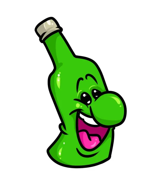 Vrolijke fles bier cartoon — Stockfoto