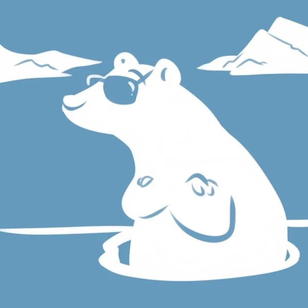 Πολική αρκούδα υπόλοιπο λουσμένο βόρειο πόλο κινουμένων σχεδίων — Φωτογραφία Αρχείου