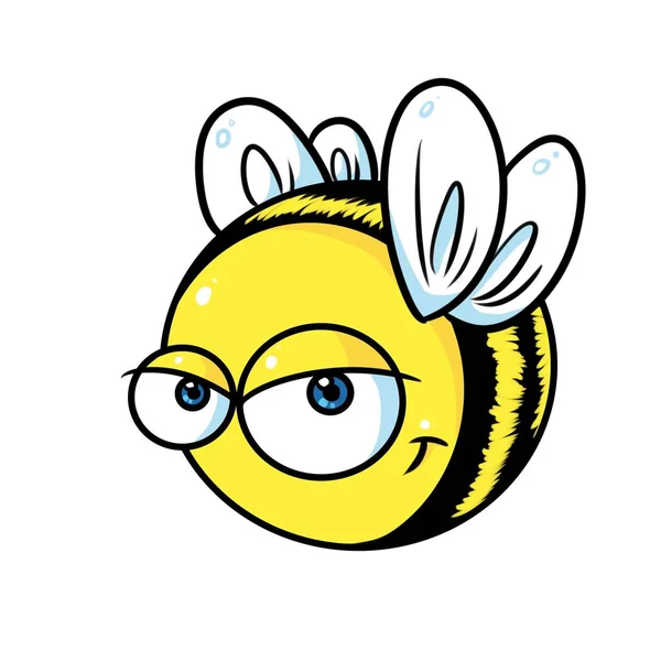 Abeja Bola Caricatura Insecto Ilustración Aislado Imagen Carácter Grandes Ojos — Foto de Stock