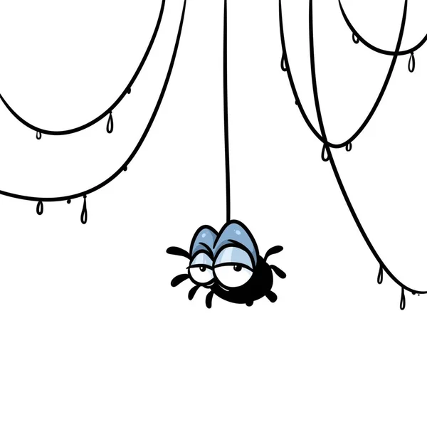 クモの昆虫の小さな Web イラスト動物キャラクター漫画分離画 — ストック写真