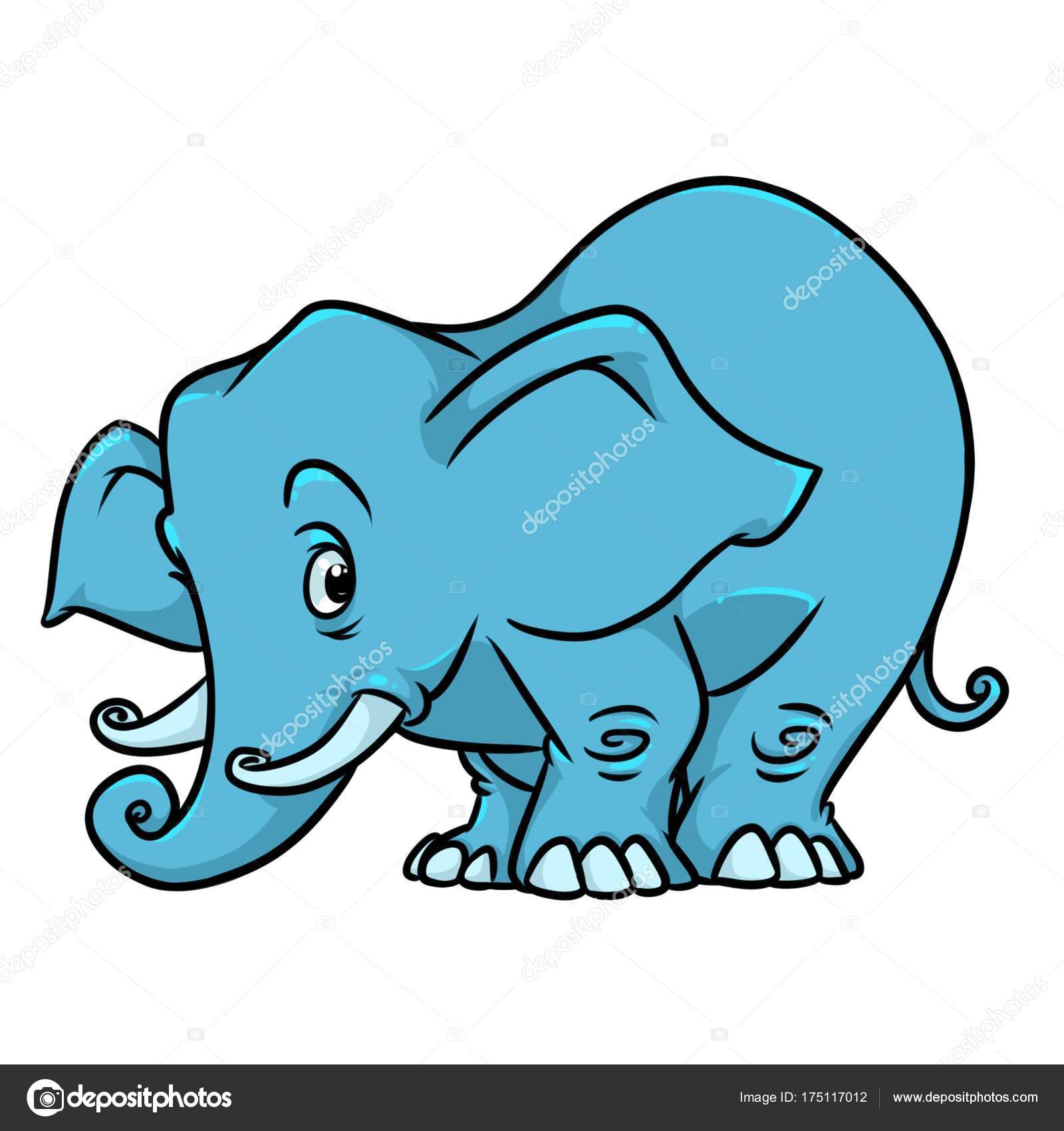 青い象イラスト動物文字分離画像漫画 — ストック写真 © Efengai 175117012