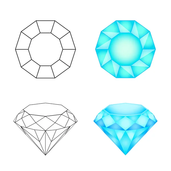 Establecer diamantes sobre un fondo blanco. Eps 10 ilustración vectorial — Vector de stock