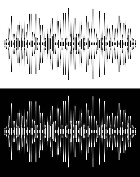 Ondas de radiofrequência ou formas analógicas e digitais sonoras. linha de áudio abstrata. Eps 10 ilustração vetorial — Vetor de Stock